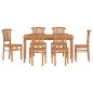vidaXL Juego de comedor de jardín 7 piezas madera maciza de teca vidaXL Juego de comedor de jardín 7 piezas madera maciza de teca