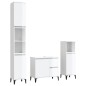 vidaXL Set de muebles baño 3 pzas madera contrachapada blanco brillo