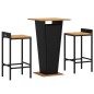 vidaXL Mesa bar y taburetes jardín 3 pzas madera acacia ratán PE negro vidaXL Mesa bar y taburetes jardín 3 pzas madera acacia ratán PE negro