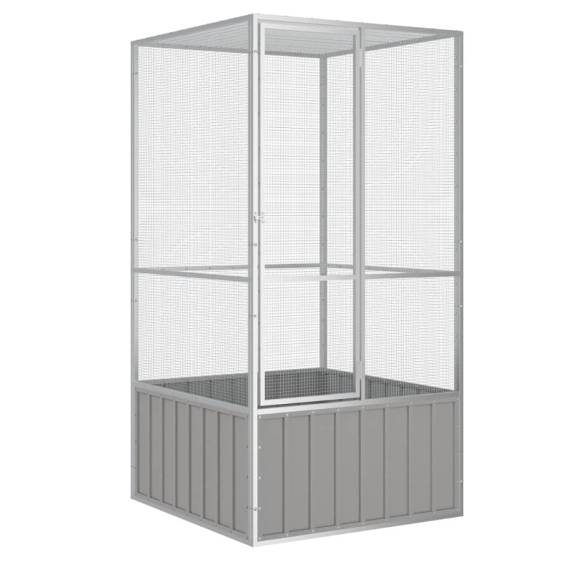 vidaXL Jaula de pájaros acero galvanizado gris 111x107x211,5 cm vidaXL Jaula de pájaros acero galvanizado gris 111x107x211,5 cm