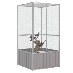 vidaXL Jaula de pájaros acero galvanizado gris 111x107x211,5 cm