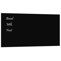 vidaXL Pizarra magnética de pared vidrio templado negro 80x40 cm