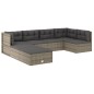 vidaXL Set de muebles de jardín 7 pzas y cojines ratán sintético gris vidaXL Set de muebles de jardín 7 pzas y cojines ratán sintético gris