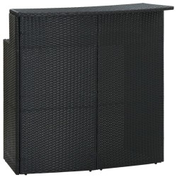 vidaXL Mesa alta de jardín ratán sintético negro 120x55x110 cm