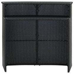 vidaXL Mesa alta de jardín ratán sintético negro 120x55x110 cm