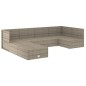 vidaXL Set de muebles de jardín 7 pzas y cojines ratán sintético gris vidaXL Set de muebles de jardín 7 pzas y cojines ratán sintético gris