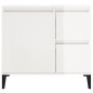 vidaXL Armario de baño madera contrachapada blanco brillo 65x33x60 cm