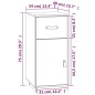 vidaXL Aparador de madera maciza de pino 34x40x75 cm