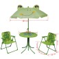 vidaXL Set mesa y sillas de jardín infantil 3 pzas con sombrilla verde vidaXL Set mesa y sillas de jardín infantil 3 pzas con sombrilla verde