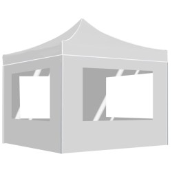 vidaXL Carpa plegable profesional con paredes aluminio blanco 3x3m