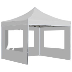 vidaXL Carpa plegable profesional con paredes aluminio blanco 3x3m