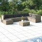vidaXL Set de muebles de jardín 9 pzas y cojines ratán sintético gris vidaXL Set de muebles de jardín 9 pzas y cojines ratán sintético gris