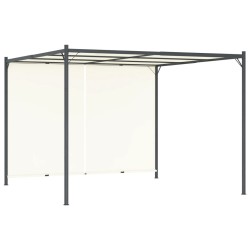 vidaXL Pérgola con tejado ajustable acero color blanco crema 3x3 m 