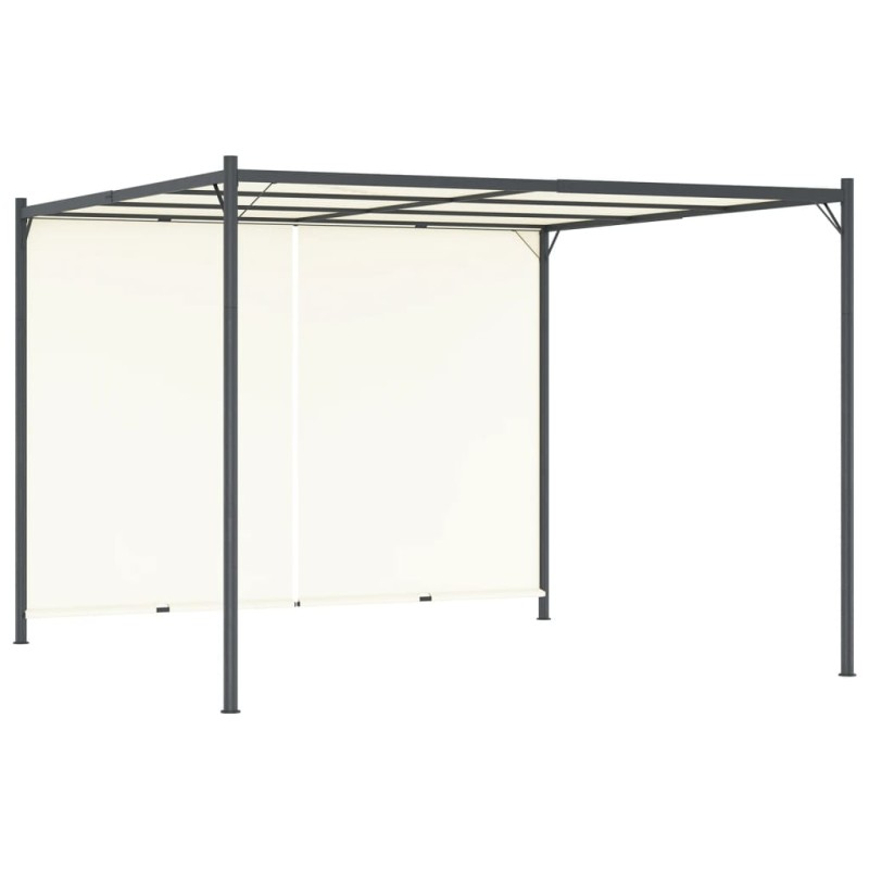 vidaXL Pérgola con tejado ajustable acero color blanco crema 3x3 m vidaXL Pérgola con tejado ajustable acero color blanco crema 3x3 m