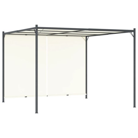 vidaXL Pérgola con tejado ajustable acero color blanco crema 3x3 m 