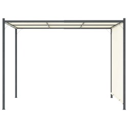 vidaXL Pérgola con tejado ajustable acero color blanco crema 3x3 m 