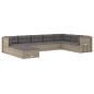 vidaXL Set de muebles de jardín 9 pzas y cojines ratán sintético gris vidaXL Set de muebles de jardín 9 pzas y cojines ratán sintético gris