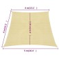 vidaXL Toldo de vela HDPE beige 160 g/m² 4/5x4 m vidaXL Toldo de vela HDPE beige 160 g/m² 4/5x4 m