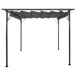 vidaXL Pérgola con tejado retráctil acero gris antracita 3x3m 180 g/m²