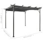 vidaXL Pérgola con tejado retráctil acero gris antracita 3x3m 180 g/m² vidaXL Pérgola con tejado retráctil acero gris antracita 3x3m 180 g/m²
