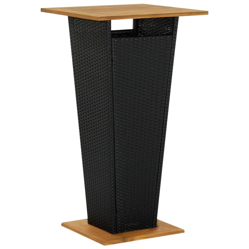 vidaXL Mesa alta ratán sintético y madera de acacia negro 60x60x110 cm vidaXL Mesa alta ratán sintético y madera de acacia negro 60x60x110 cm