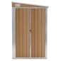 vidaXL Cobertizo jardín pared acero galvanizado marrón 118x288x178 cm vidaXL Cobertizo jardín pared acero galvanizado marrón 118x288x178 cm