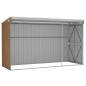 vidaXL Cobertizo jardín pared acero galvanizado marrón 118x288x178 cm vidaXL Cobertizo jardín pared acero galvanizado marrón 118x288x178 cm