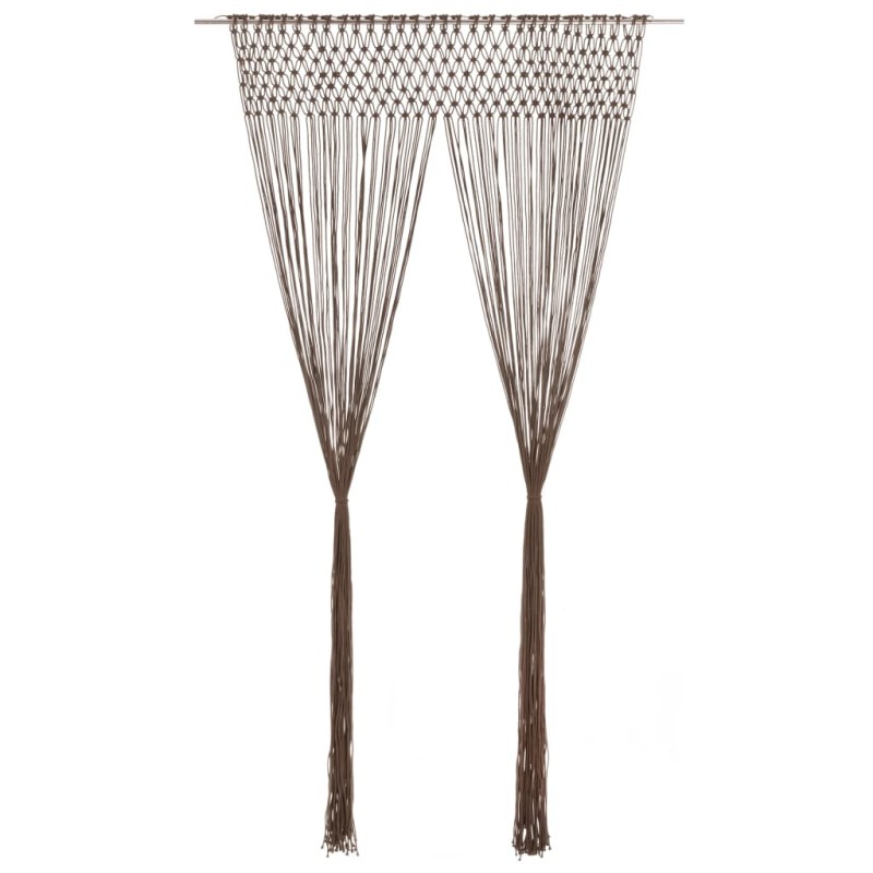 vidaXL Cortina de macramé algodón gris taupé 140x240 cm vidaXL Cortina de macramé algodón gris taupé 140x240 cm