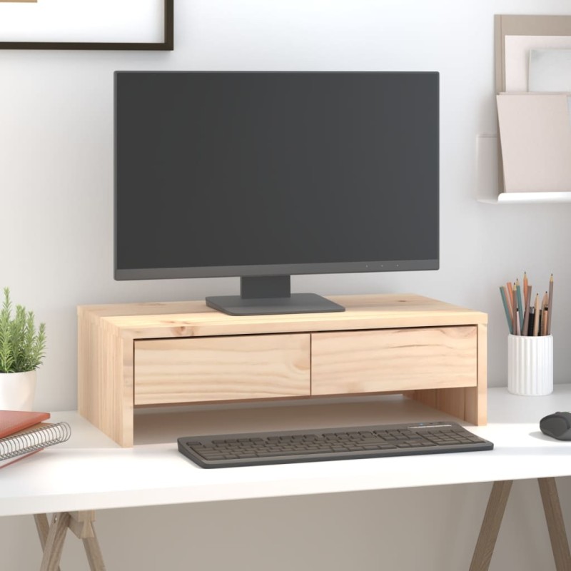 vidaXL Soporte para monitor madera maciza de pino 50x27x15 cm vidaXL Soporte para monitor madera maciza de pino 50x27x15 cm