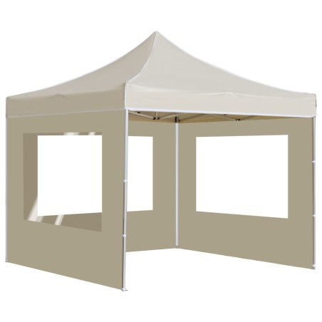 vidaXL Carpa plegable profesional con paredes aluminio crema 3x3 m