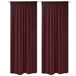 vidaXL Cortinas opacas 2 uds doble capa 140x245 borgoña ahorro energía 