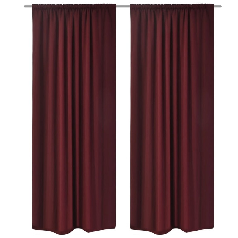 vidaXL Cortinas opacas 2 uds doble capa 140x245 borgoña ahorro energía vidaXL Cortinas opacas 2 uds doble capa 140x245 borgoña ahorro energía