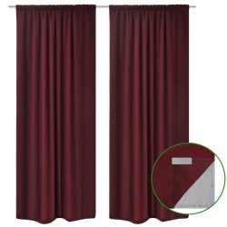 vidaXL Cortinas opacas 2 uds doble capa 140x245 borgoña ahorro energía 