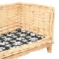 vidaXL Cesta para perros con cojín sauce natural 90x54x35 cm vidaXL Cesta para perros con cojín sauce natural 90x54x35 cm