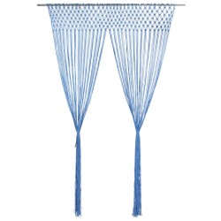 vidaXL Cortina de macramé algodón azul 140x240 cm