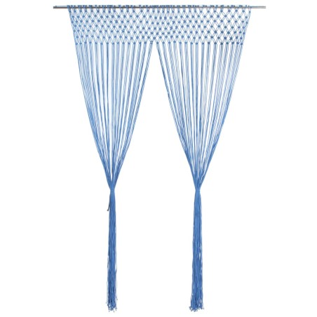 vidaXL Cortina de macramé algodón azul 140x240 cm