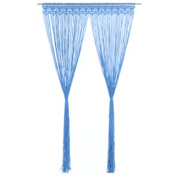 vidaXL Cortina de macramé algodón azul 140x240 cm