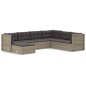 vidaXL Set de muebles de jardín 7 pzas y cojines ratán sintético gris