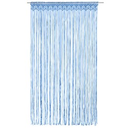 vidaXL Cortina de macramé algodón azul 140x240 cm