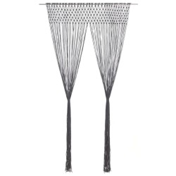 vidaXL Cortina de macramé algodón gris antracita 140x240 cm