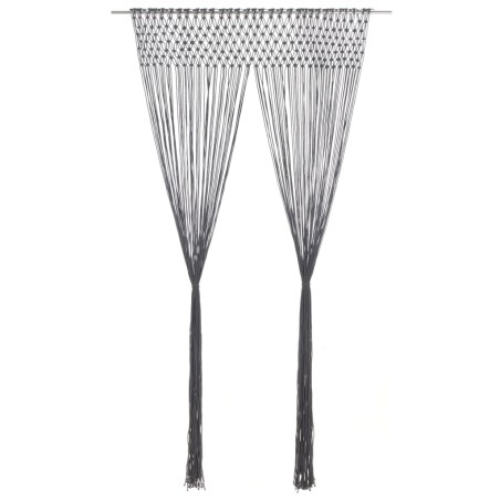 vidaXL Cortina de macramé algodón gris antracita 140x240 cm