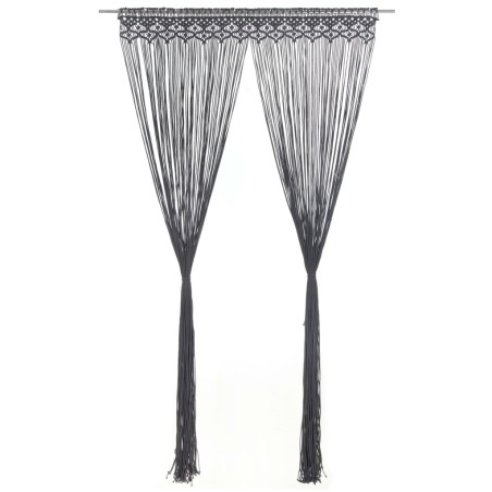 vidaXL Cortina de macramé algodón gris antracita 140x240 cm