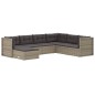 vidaXL Set de muebles de jardín 7 pzas y cojines ratán sintético gris