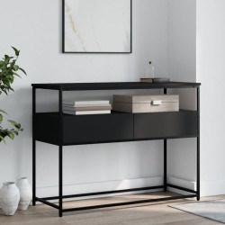 vidaXL Mesa consola madera de ingeniería negra 100x40x75 cm