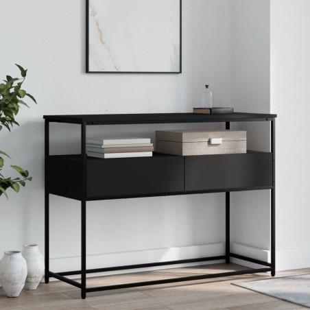 vidaXL Mesa consola madera de ingeniería negra 100x40x75 cm