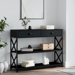 vidaXL Mesa consola madera de ingeniería negra 100x28x75 cm