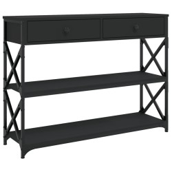 vidaXL Mesa consola madera de ingeniería negra 100x28x75 cm