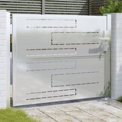 vidaXL Puerta de jardín de acero inoxidable 100x75 cm