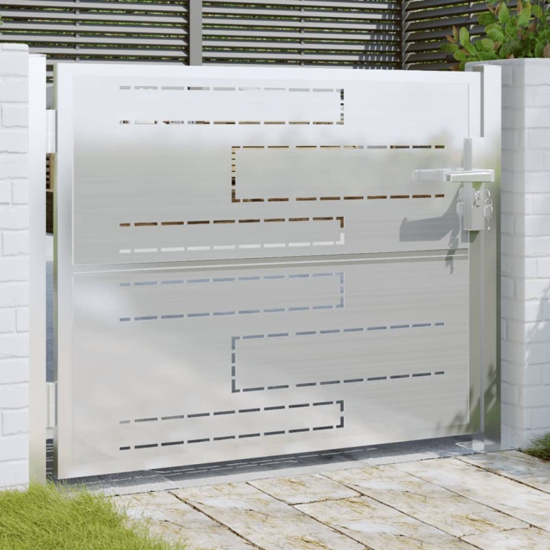vidaXL Puerta de jardín de acero inoxidable 100x75 cm vidaXL Puerta de jardín de acero inoxidable 100x75 cm
