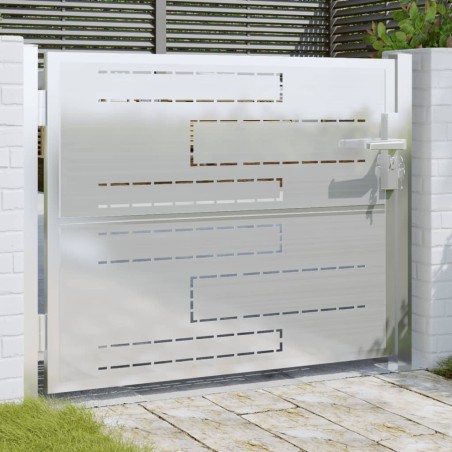 vidaXL Puerta de jardín de acero inoxidable 100x75 cm